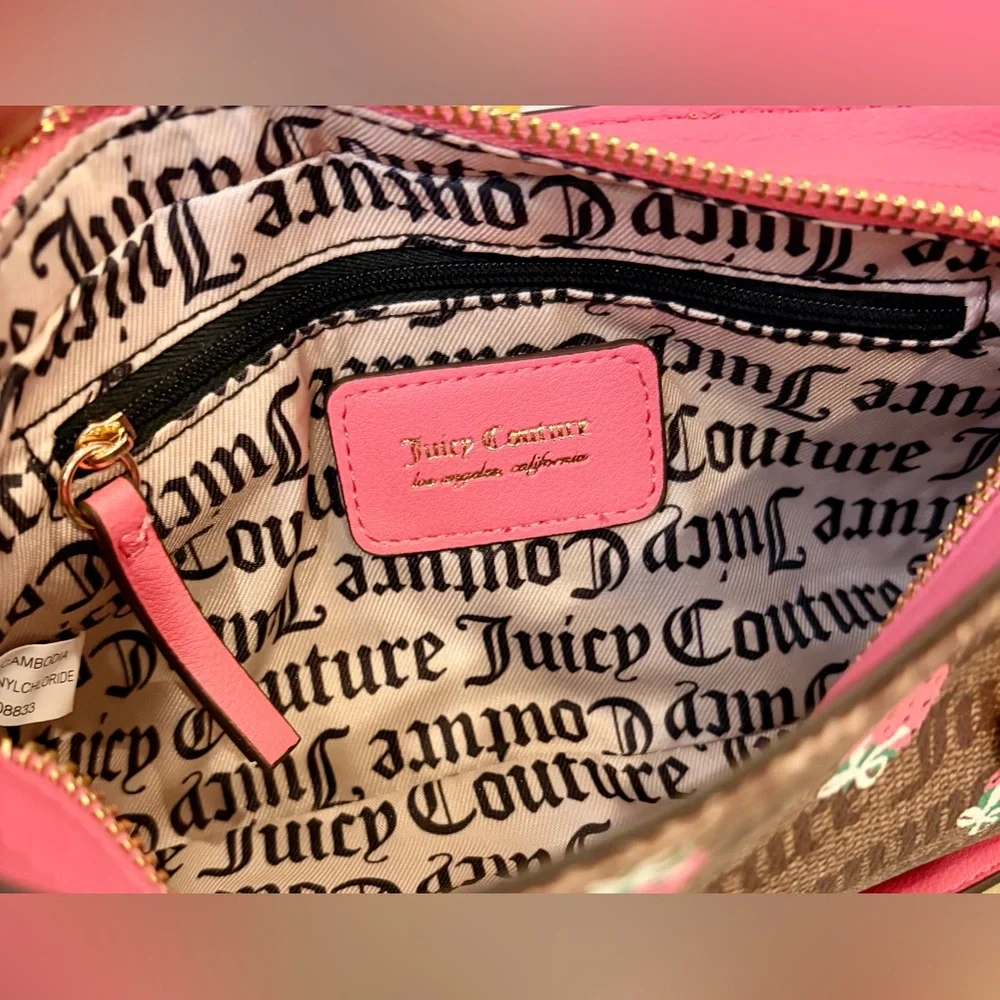 NWT JUICY COUTURE Pink Strawberry Print Shoulder Bag with 2 strawberry charm🍓 - Picture 13 of 13